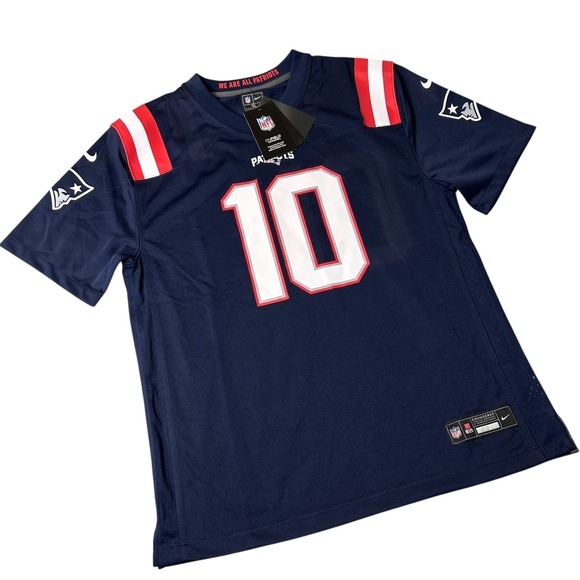 NWT New England Patriots Jersey Youth Kids M Blue Mac Jones #10 Nike NFL - Picture 1 of 12